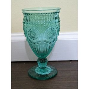 3/$20 1 (ONE) The Pioneer Woman Adeline 12-Ounce Footed Glass Goblets Tuquoise